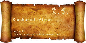 Kenderesi Vince névjegykártya